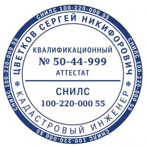 Печать кадастрового инженера 03