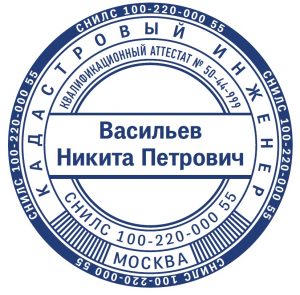 Печать кадастрового инженера 08